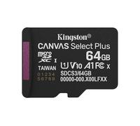 Kingston Canvas Select Plus microSD Memory Card 64GB micSDXC Gen3 100R A1 Single Pack w/o ADP - SDCS3/64GBSP