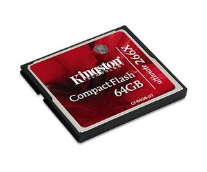 Kingston CF/64GB-U2 266 X 64 GB Ultimate Compact Flash Card, Black/Red