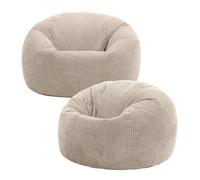Kingston Classic Beanbag, Corduroy, Navy Blue (2-Pack) ICON Natural One Size