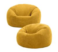 Kingston Classic Beanbag, Corduroy, Navy Blue (2-Pack) ICON Yellow One Size