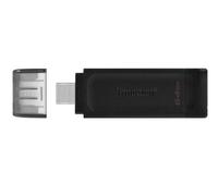 KINGSTON DataTraveler 70 USB-C Flash Drive - 64 GB, Black, Black