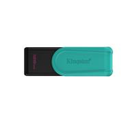 Kingston DataTraveler Exodia S USB Flash Drive - 128GB - USB 3.2 Gen 1 - USB Type A - Black/Turquoise - DTXS/128GB