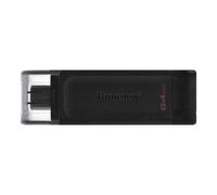 Kingston DT70/64GB DataTraveler 64GB USB Flash Drive, 80MB/s, Black