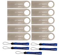 Kingston Flash Drive 10 Pack Dtse9h/32gb Datatraveler Usb 2.0 Thumb Drive Pen Drive Jump Drive With (5) Everything But Stromboli Lanyards