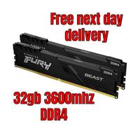 Kingston Technology FURY Beast 32GB 3600MT/s DDR4 CL18 DIMM (Kit of 2) Black