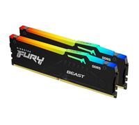 Kingston FURY Beast Black RGB 32GB (2x16GB) 6400MT/s DDR5 CL32 DIMM Desktop Gaming Memory Kit of 2 AMD EXPO/ Intel XMP - KF564C32BBEAK2-32