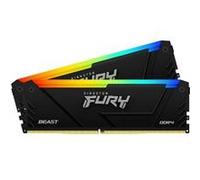 Kingston FURY Beast KF436C17BB2AK2/16 16GB (2x 8GB) DIMM System Memory, 3600MHz, DDR4, CL17, Black, RGB, Intel XMP