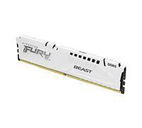 Kingston FURY Beast White DDR5 16GB 6000MT/s CL30 DIMM Desktop Gaming Memory Single Module AMD EXPO and Intel XMP - KF560C30BWE-16