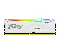 Kingston FURY Beast White RGB 16GB 6000MT/s DDR5 CL36 DIMM Desktop Gaming Memory Single Module AMD EXPO/ Intel XMP - KF560C36BWE2A-16