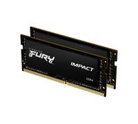 Kingston FURY Impact 64 GB (2 x 32 GB) 3200MHz DDR4 CL20 Laptop Memory Kit of 2 KF432S20IBK2/64, Black