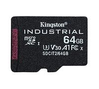 Kingston 64GB Industrial Micro SD (SDXC) Card U3, V30, A1, 100MB/s R, 80MB/s W, No Adapter
