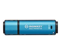 Kingston IronKey Vault Privacy 50 64GB Encrypted USB | FIPS 197 | AES-256bit | BadUSB Attack Protection | Multi-Password Options | IKVP50/64GB