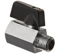 Kingston KMBVM Series Brass Mini Ball Valve, Lever, 1/4" NPT Male x NPT Female