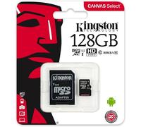 Kingston 128GB Micro SD SDXC SDHC Memory Card Class 10 UHS-I 80MBs with adapter