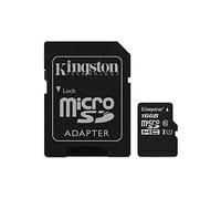 Kingston microSDHC SDC4/16GB Class 4 Flash Card + SD Adapter, Black