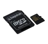Kingston microSDHC SDC4/8GB Class 4 Flash Card + SD Adapter, Black
