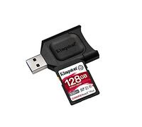 Kingston MLPR2/128GB SD Card + Card Reader (128 GB SDXC React Plus SDR2 + MLP SD Reader)
