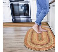 Kingston Multi Color Jute Braided Oval Rugs, 27x45 - Warm Country Decor, Perfect for Laundry Rooms, Kitchens and Entryways - Reversible and Easy to Clean