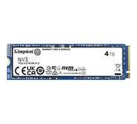 Kingston NV3 (SNV3S/4000G) 4TB NVMe SSD, M.2 Interface, PCIe Gen4, 2280, Read 6000 MB/s, Write 5000 MB/s, 3 Year Warranty