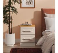 Kingston Ready Assembled 2 Drawer Bedside Cabinet in Kashmir Ash & Modern Oak - Welcome Furniture | TJ Hughes