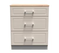 Kingston Ready Assembled 3 Drawer Deep Chest in Kashmir Ash & Modern Oak - Welcome Furniture | TJ Hughes