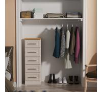 Kingston Ready Assembled 5 Drawer Tallboy in Kashmir Ash & Modern Oak - Welcome Furniture | TJ Hughes