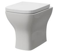 Kingston Rimless Back to Wall Toilet Pan with Soft Close Toilet Seat | White | Ceramic | 365mm x 410mm x 500mm