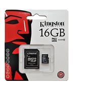 Kingston sdc10g2/16GB MicroSD Card 16 GB, Class 10, UHS-I, 45 MB/s, with Free SD Adapter, Black + Micro SD Reader