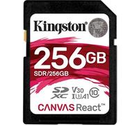 Kingston SDR/256GB Canvas React SD Card, Class10, Ideal for Shooting Burst-Mode Photos and 4 K Video