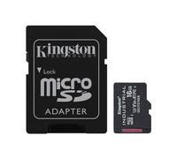 Kingston Technology 16GB microSDHC Industrial C10 A1 pSLC Card + SD Adapter 16 GB MicroSDHC Class 10 UHS-I 100 MB/s 80 MB/s