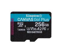 Kingston Canvas Go Plus microSDXC Memory Card Gen4 200MB/s A2 U3 V30 256GB Single Pack w/o ADP Card only-SDCG4/256GBSP