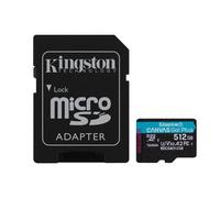 Kingston Technology 512GB microSDXC Canvas Go Plus Gen4 200MB/s A2 U3 V30 Card + Adapter