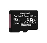 Kingston Technology 512GB micSDXC Canvas Select Plus 100R A1 C10 Single Pack w/o ADP