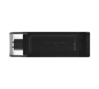 KINGSTON Technology Datatraveler 70 USB Flash Drive 64 GB, USB Type-C 3.2 Gen 1 (3.1 Gen 1), Black