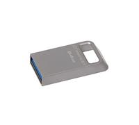 Kingston Technology DataTraveler Micro 3.1 64 GB 64 GB USB 3.0 (3.1 Gen 1) Capacity Metal USB Flash Drive - 64 GB USB 3.0 Memory (3.1 Gen 1), USB Type-A Connector, Without lid, metallic) DTMC3/64GB