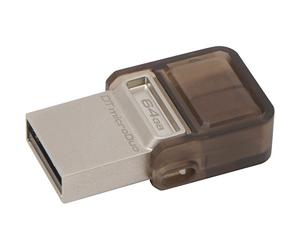 Kingston Technology DTDUO3/64GB DTDUO3/64 GB micro Duo (64 GB, USB 3.0/micro-USB, 5 V, Flash), Black