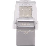 Kingston Technology DTDUO3C/32GB Data Traveler 32 GB micro Duo Type C USB 3.1 Gen 1/USB 3.0 Flash Drive, Silver