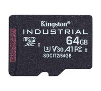 Kingston 64GB Industrial Micro SD (SDXC) Card U3, V30, A1, 100MB/s R, 80MB/s W, No Adapter