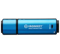 Kingston Technology IronKey 64GB USB-C Vault Privacy 50C AES-256 Encrypted, FIPS 197