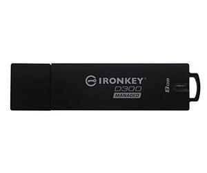 Kingston Technology IronKey D300 USB Flash Drive 8GB USB Type-A 3.0 (3.1 Gen 1) Black - USB Flash Drives (8GB, USB Type-A, 3.0 (3.1 Gen 1), 165MB/s, Cap, Black)