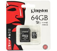 Kingston Technology SDCX10/64GB 64 GB micro SDXC Class 10 Flash Card with SD Card Adapter