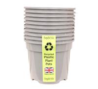 Kingston Tools Mocha Cream 2L Plant Pots -Pack of 10 -Premium British Indoor & Outdoor Planters - Flower Pots Made in the UK from Recycled Plastics