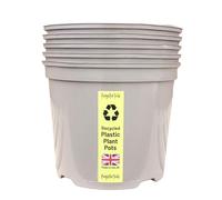 Kingston Tools Mocha Cream 7.5L Plant Pots -Pack of 5 -Premium British Indoor & Outdoor Planters - Flower Pots Made in the UK from Recycled Plastics