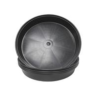 Kingston Tools Pack of 5 Black Plant Pot Saucers 25cm Made from Recycled Plastic Strong and Sturdy Drip Tray