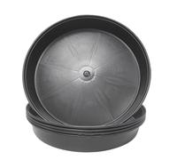 Kingston Tools Pack of 5 Black Plant Pot Saucers 30cm Made from Recycled Plastic Strong and Sturdy Drip Tray