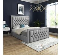 Kingston Upholstered Soft Grey Velvet Bed Frame DS Living Grey Single
