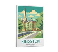 Kingston upon Thames Vintage Travel Poster 12x18inch(30x45cm) Canvas Art Poster And Wall Art Picture Print Modern Family Bedroom Decor