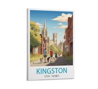 Kingston upon Thames Vintage Travel Posters 24x36inch(60x90cm) Canvas Art Poster And Wall Art Picture Print Modern Family Bedroom Decor