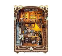 KingStora DIY Book Nook Kit - Caramel Dreams - Cozy Cat Café - 3D Puzzle, Handcrafted Bookend for Adult