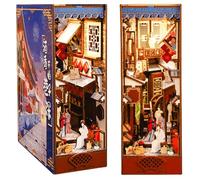 KingStora DIY Book Nook Kit - Japanese Style Miniature Dollhouse Kits with Human Body Sensor LED Light, 3D Puzzle Art Bookends, Model for Adults (Wineshop)
